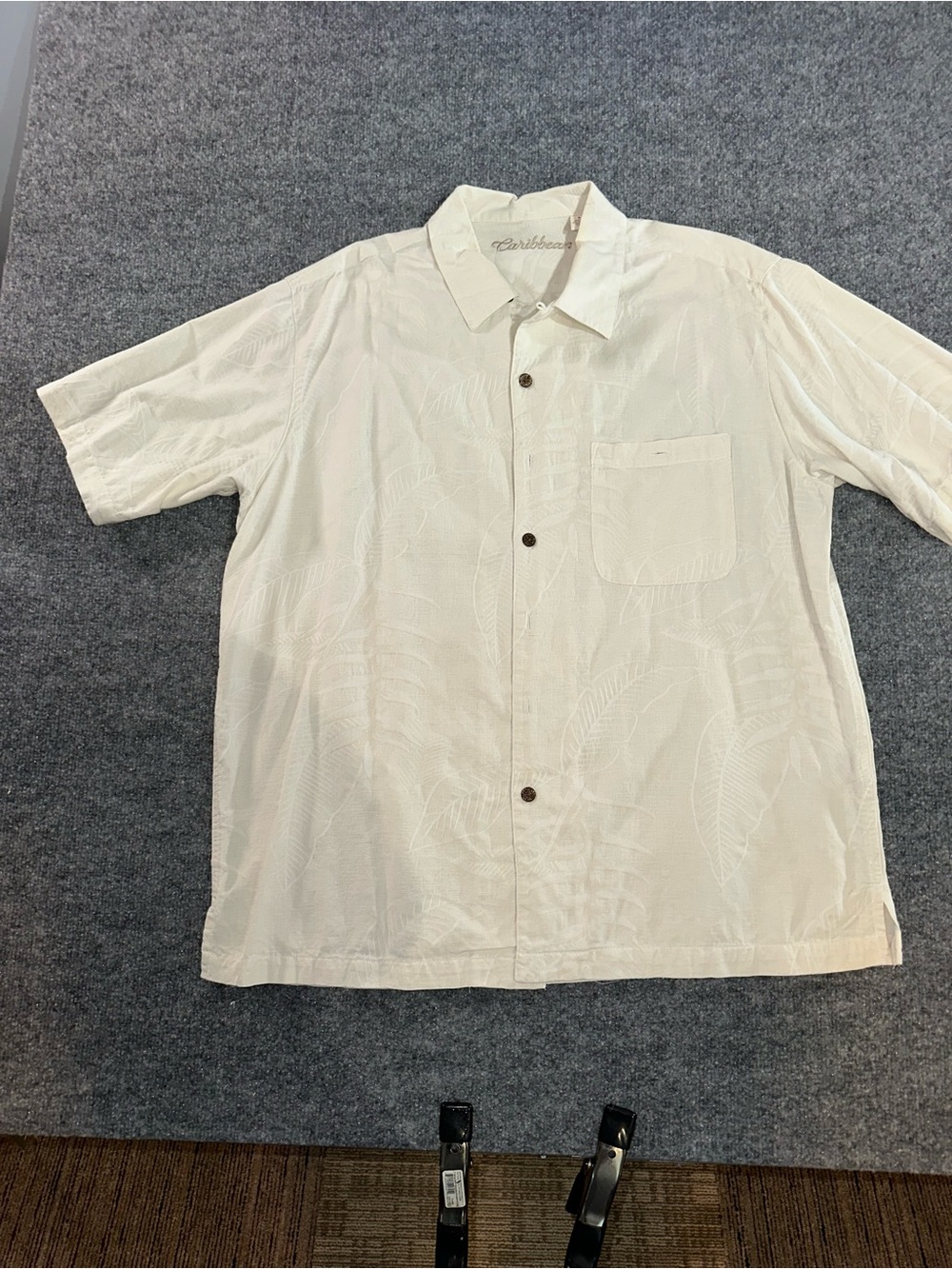 Caribbean Cream Short Sleeve Button-Down Shirt